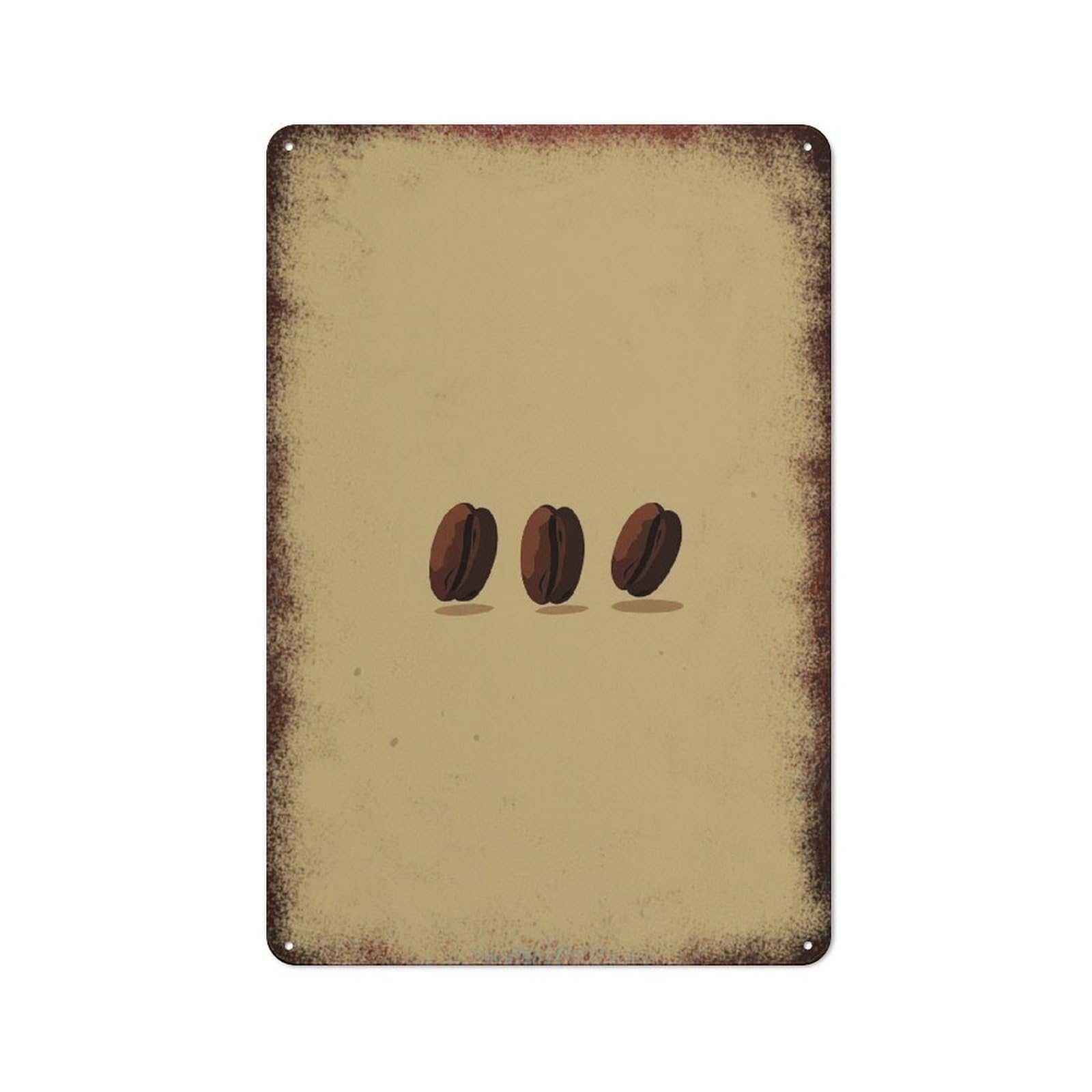 peiyeety Metal Tin Sign Coffee Beans Simple Minimalist Pattern Vintage Rustic Wall Art Kitchen Bathroom Bedroom Living Room Cafe Farmhouse Entryway Office Garage Home Bar Laundry Room Porch 6x8 Inch