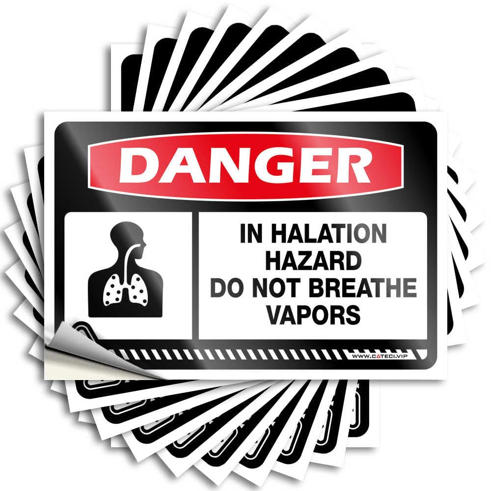 Sticker Teens Peel and Stick - Danger in Halation Hazard Do Not Breathe Vapors Laptop Western Waterproof Vinyl for Quick(12X18CM)