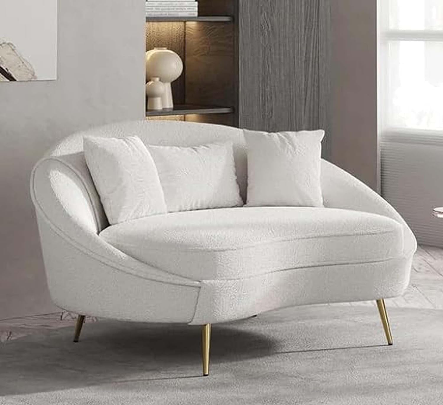SMR Handicraft 2-Seater Wooden Sofa Set | Compact, Cushioned Wooden Loveseat for Living Room & Bedroom | Stylish Wooden Couch for Small Spaces (Beige)-image-16