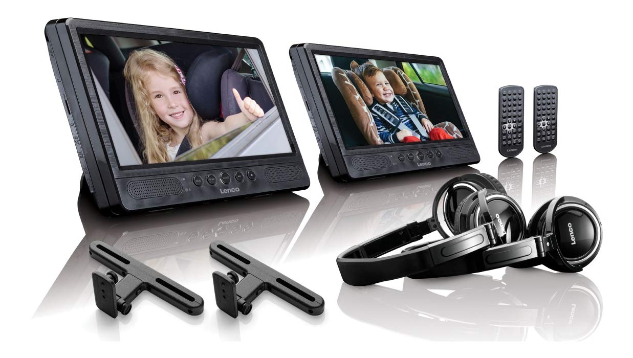 Lenco DVD Portátil 10' DVP-1045 Negro, 2 Pantallas