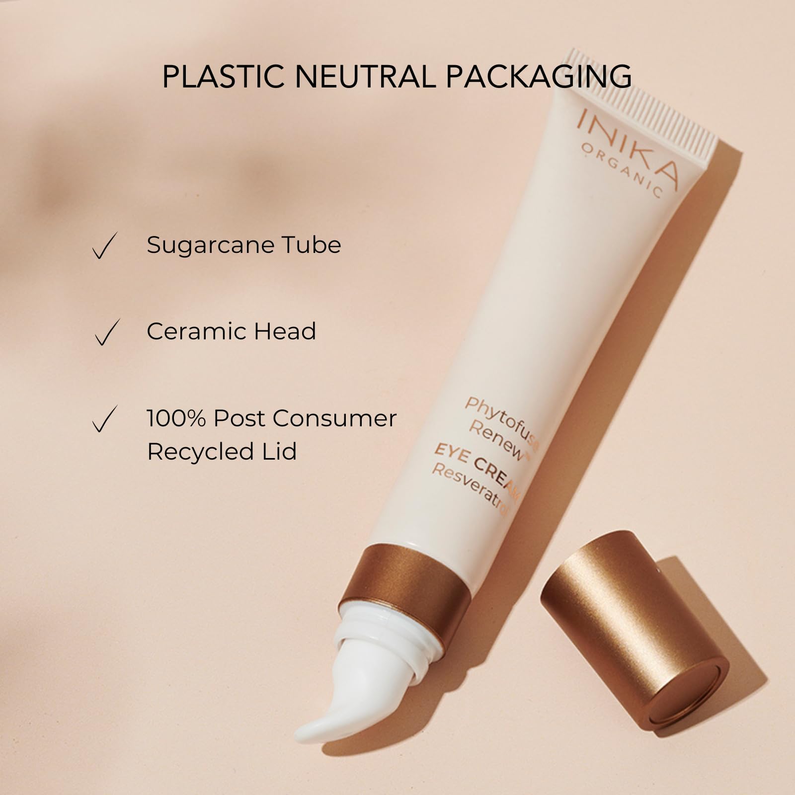 INIKA Organic Phytofuse Renew Eye Cream | Die ultimative Anti-Aging-Augencreme. Reduziert klinisch erwiesene Augenringe, feine Linien und spendet Feuchtigkeit und polstert die Haut auf. Alle
