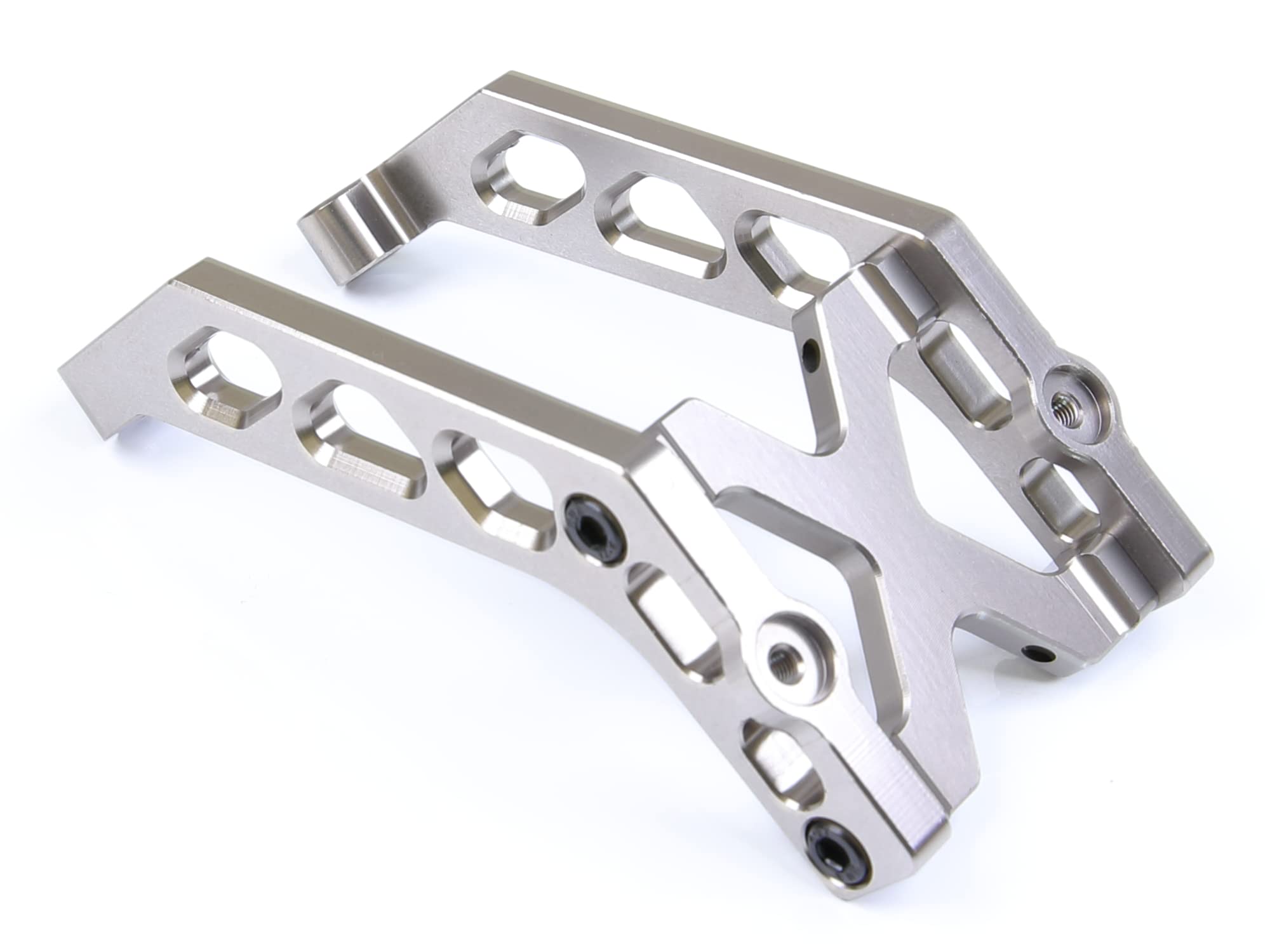 GTBRacing CNC Aluminum Wing Mount Set for 1/8 RC Car TLR Losi 8ight-XE 4WD Racing Upgrade Parts (Silver)