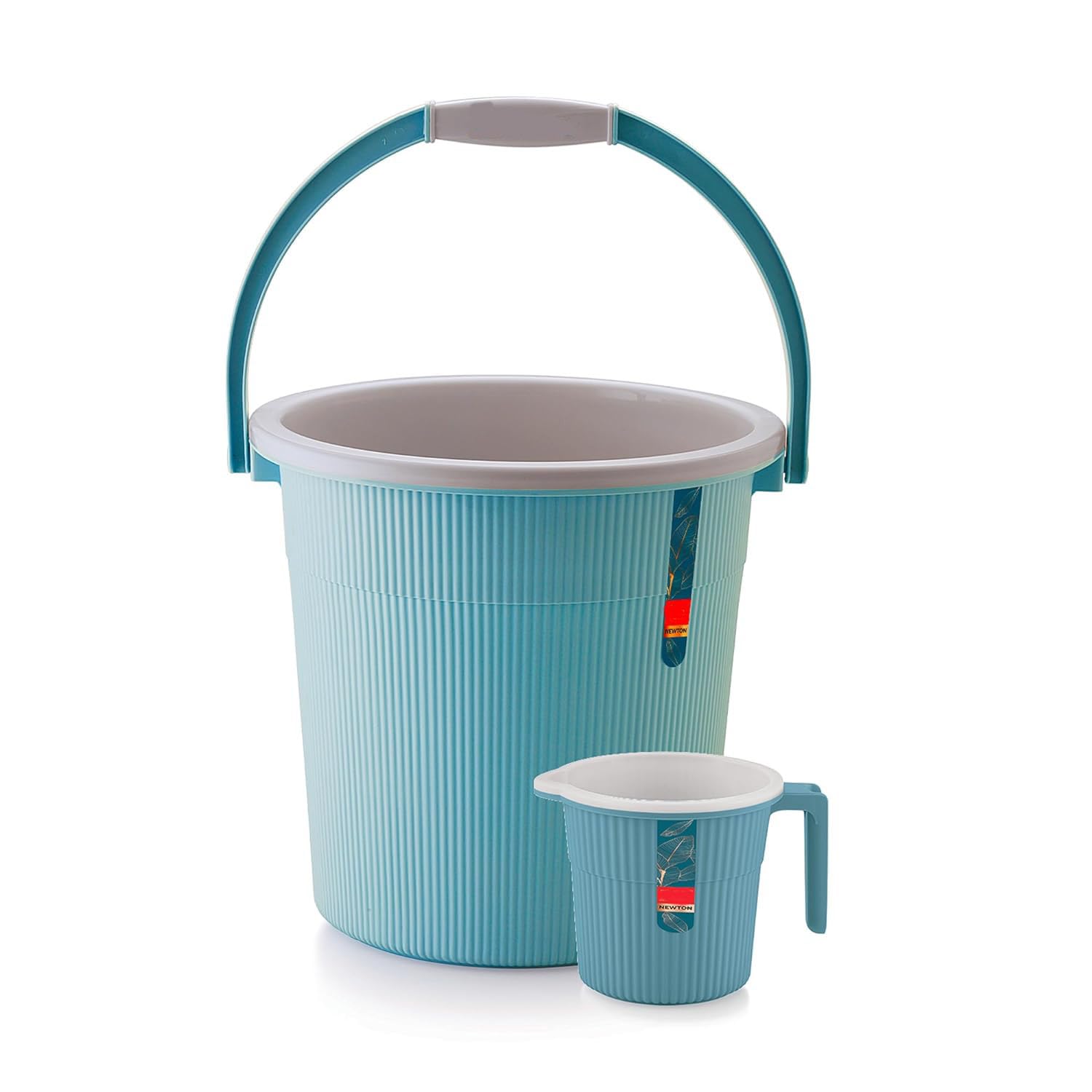 Bucket With Mug Combo | Bathroom Set (20 Liter Bucket+ 1 Liter Mug, Sky Blue) - Plastic