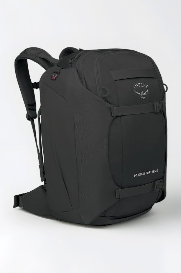 Sojourn Porter 46L Travel Backpack – Carry-On Compliant Luggage with StraightJacket Compression and Padded Laptop Sleeve – Durable Pack for International or Urban Travel, Black