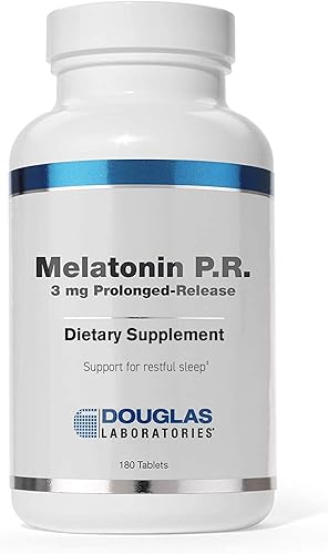 Douglas Laboratories Melatonina PR 3 mg de melatonina de liberación prolongada para apoyar los ciclos de sueñovigilia 180 tabletas