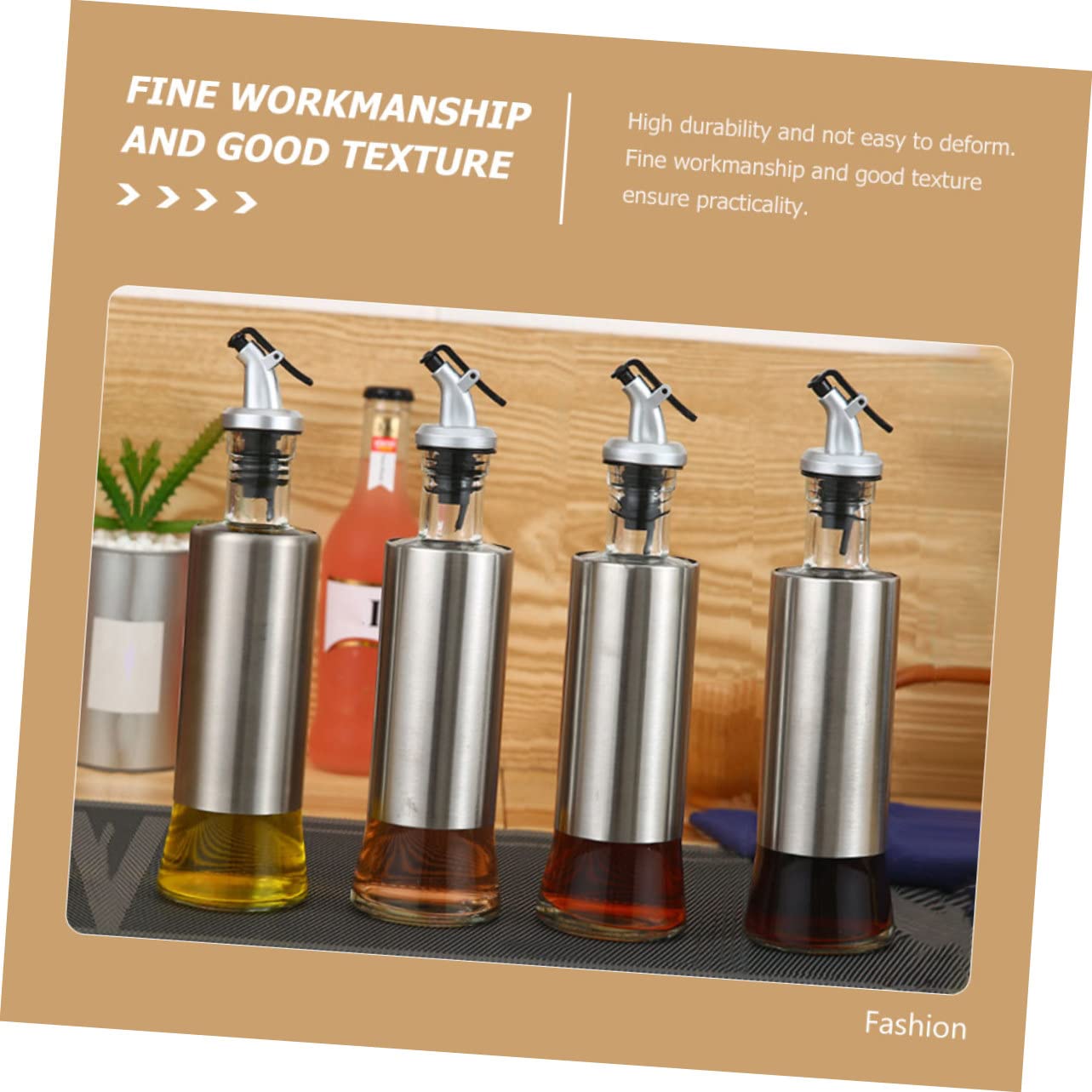 SOLUSTRE Botellas para Condimentos de Acero Inoxidable Dispensador de Aceite para Cocina Recipiente para Vinagre para Uso la Cocina