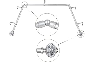 3/4 Inch Telescoping Curtains for Bay Windows