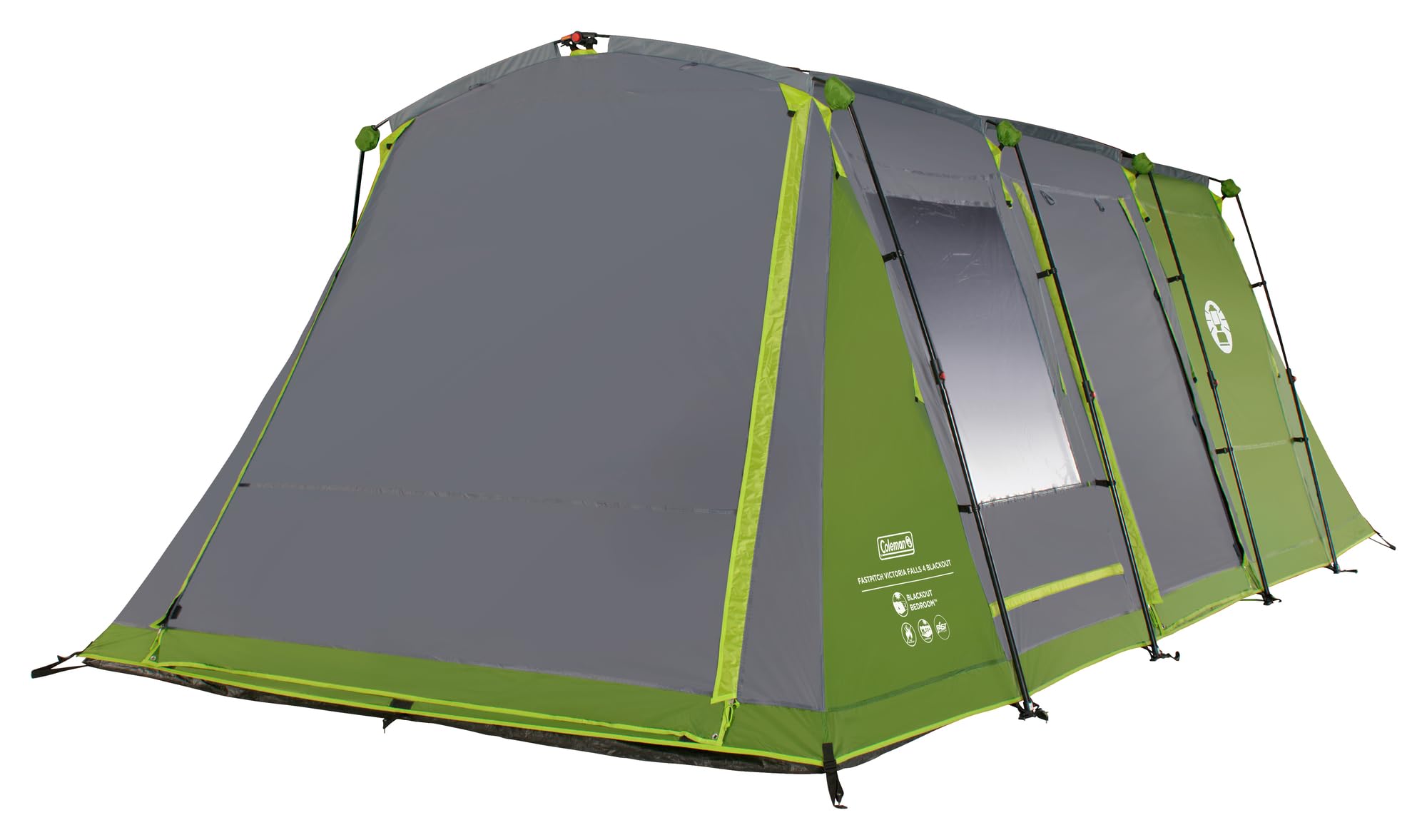 Coleman Tienda Fastpitch Victoria Falls 4 Blackout| Montaje rápido en 2 Minutos| Dormitorio oscurecido|Tienda Familiar compacta para 4 Personas |Tienda para Festivales y Camping |Impermeable 4500 mm