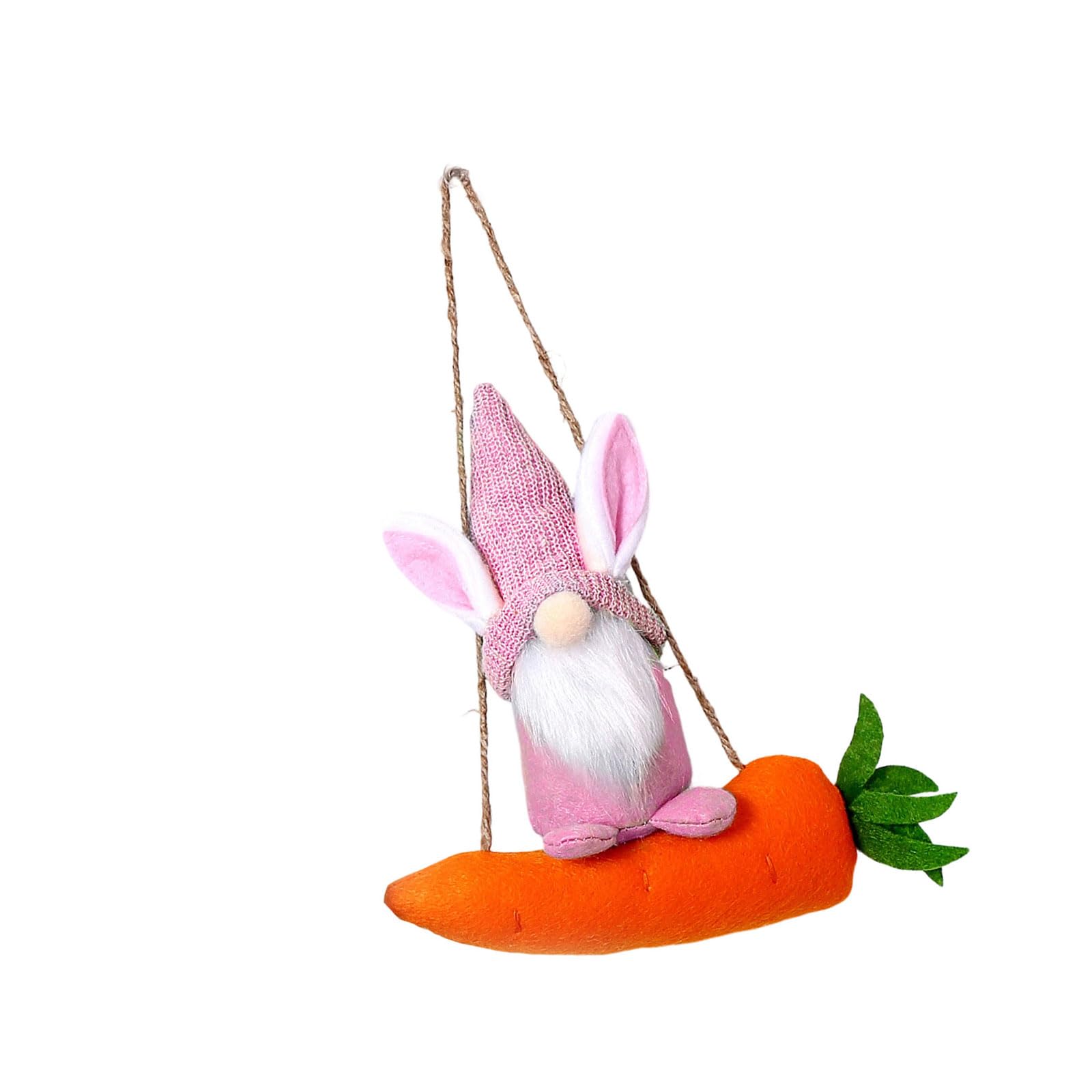 Hare Carrot Stuffed Toy Decoration Soft Plush Dwarf Doll Hanging Ornament for Door Wall Tree Holiday Decoration Easter