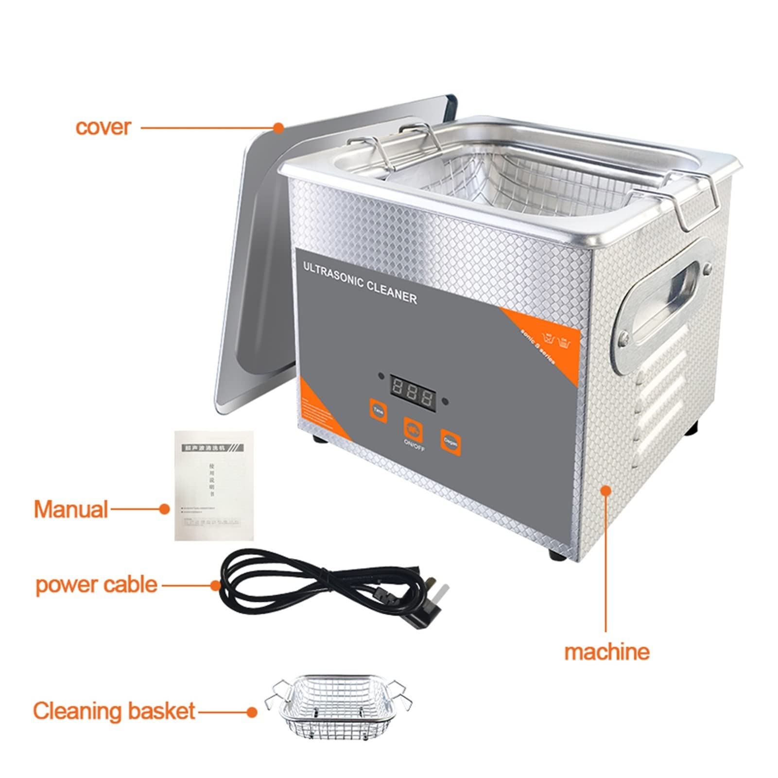 Urządzenie do czyszczenia ultradźwiękowego Ultradźwiękowy czas czyszczący 60W na zegarek biżuterii okulary dentystyczne golenia do kąpieli Ultrasound Sonic 1000 ml