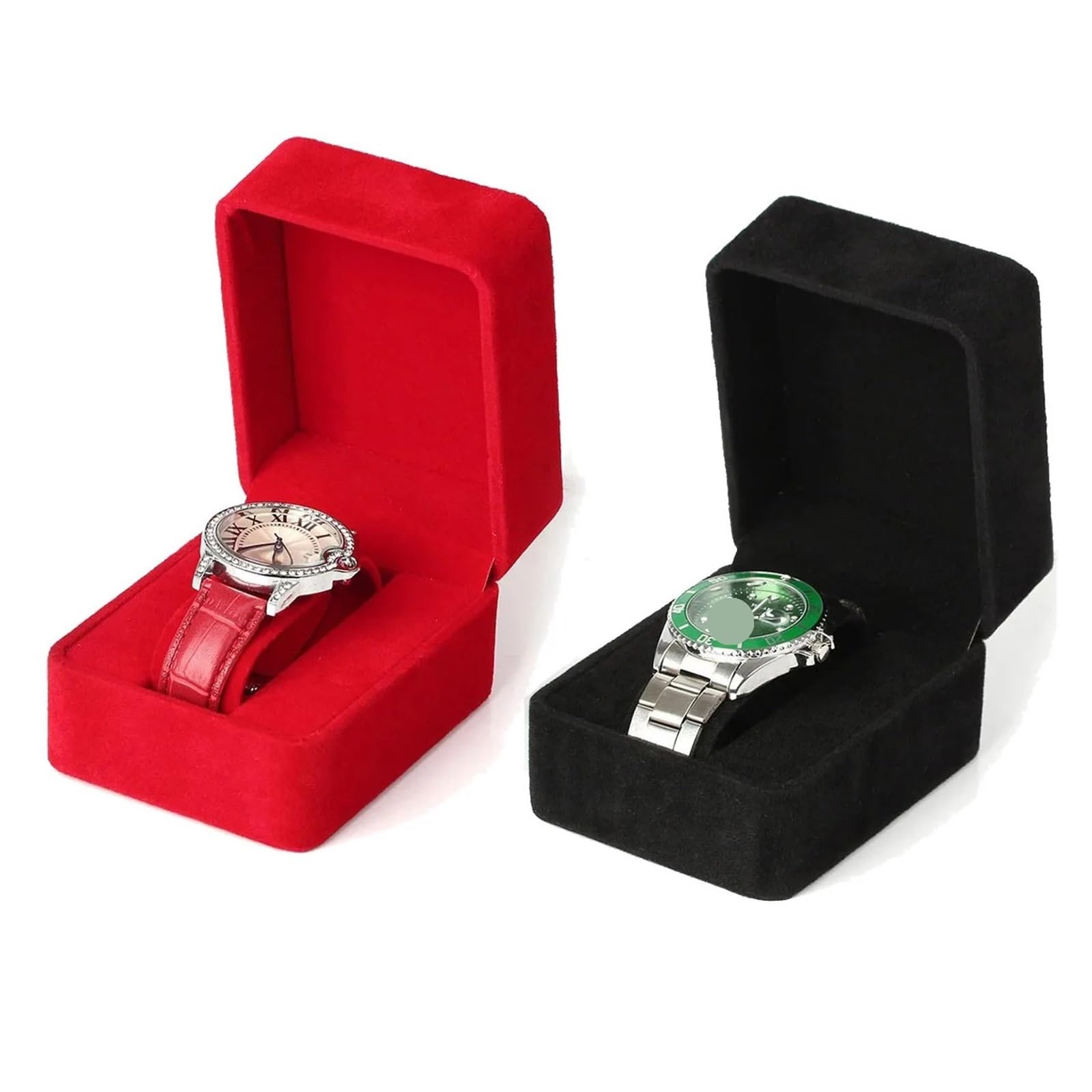 Boîte de rangement for montre connectée, boîtier for, d'emballage for bijoux, accessoires, noir, rouge, bleu pour la plupart des montres(Red and black)