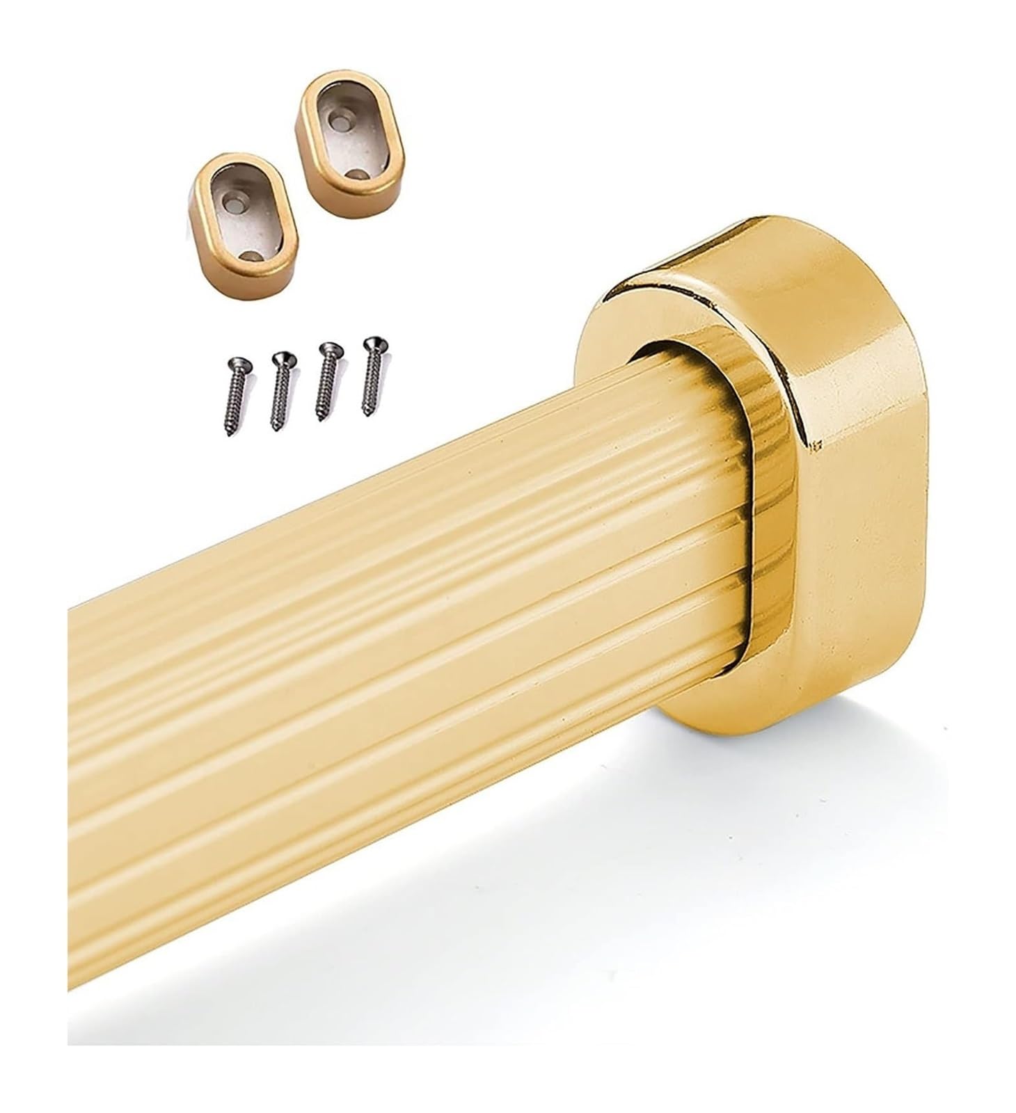 ROHCGHC Wardrobe hanging rods, Gold Wardrobe Rail Tube Closet Rods For Small Space, Heavy Duty Metal Non Slip Clothes Pole Hang Rod(150cm/59in)