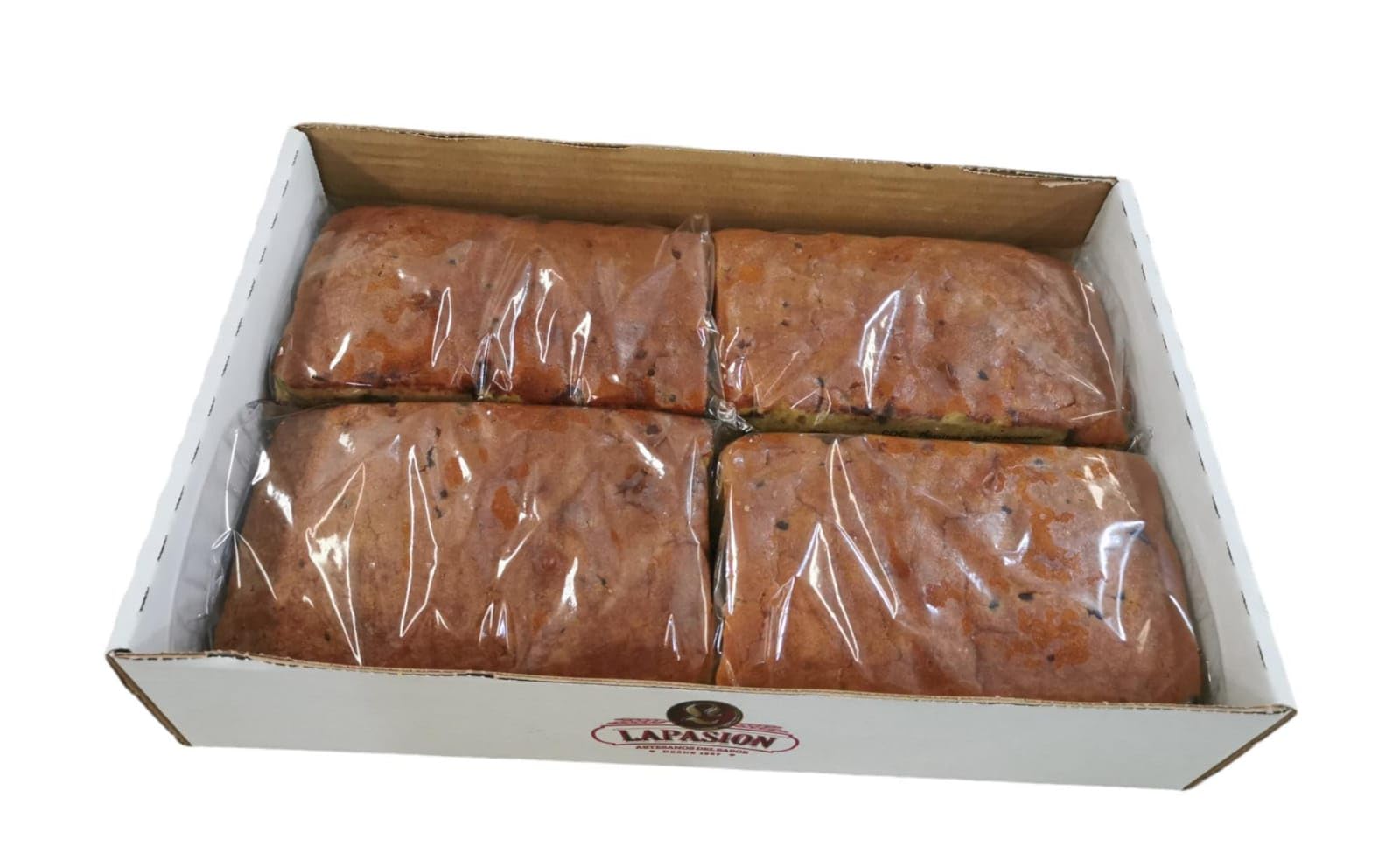 LAPASION - Bizcocho Coc Pepitas Estilo Casero | Gotas De Chocolate | Sobaos Pasiegos Artesanos | Bizcochos Ideales Para Desayunos Y Meriendas | 500g X 4 Paquetes