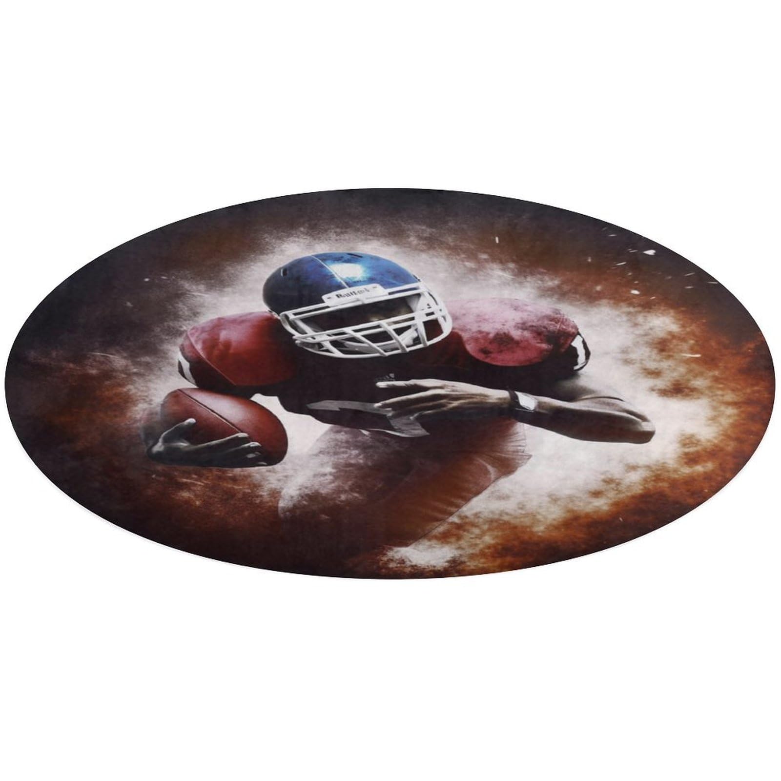 Tapis rond football anti-glisse et lavable pour protéger le sol de la cuisine