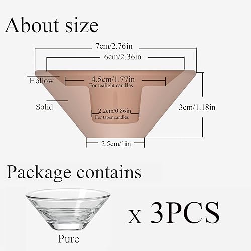 Miniatura 3 de Smtyle Portavelas de vidrio transparente, cónico alto, compatible con velas de té y mini pilar, centro de mesa moderno, regalo de inauguración de la