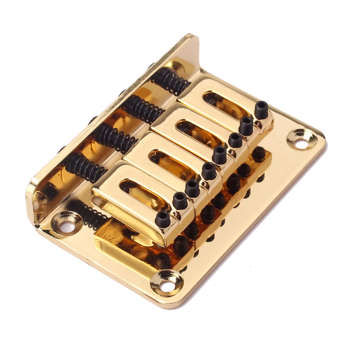 Levemolo Metal Bass Bridge for 4 String Vintage Guitar Bridge with 4 Screws Height Adjustable