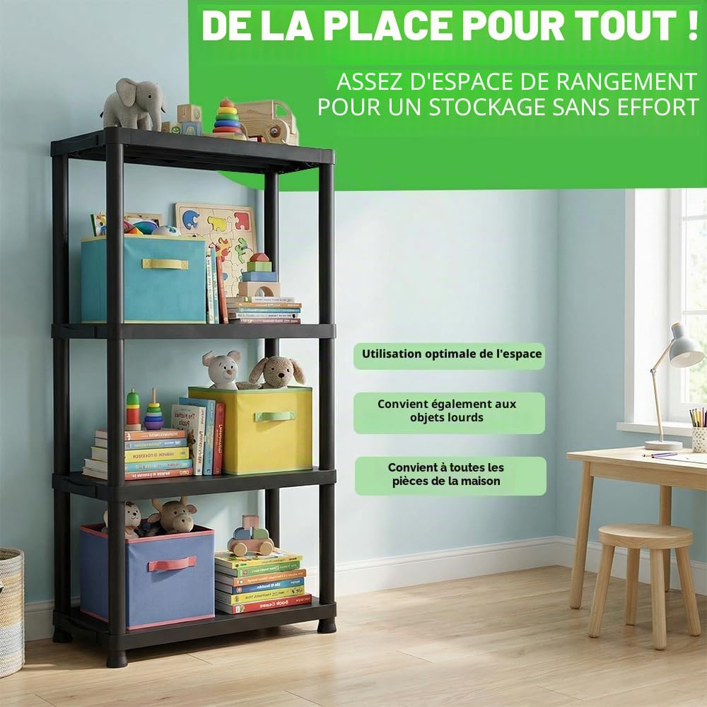 Ondis24 Étagère en plastique 3 x Étagère Étagère pour charges lourdes 60 x 30 x 135 cm