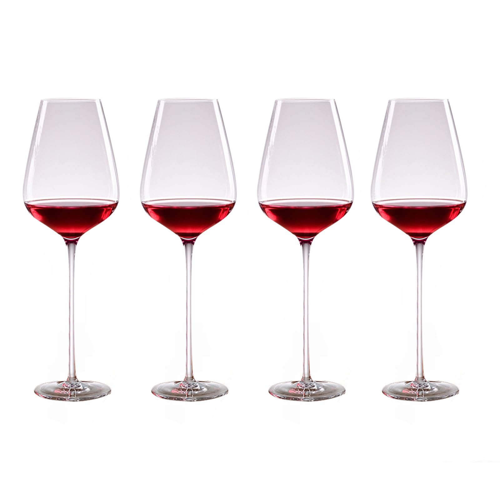 Rotwein Gläser Set Mit Hand Geblasen Große Weingläser 4-Teiliges Set Premium Kristall Weingläser/Transparent/550Ml