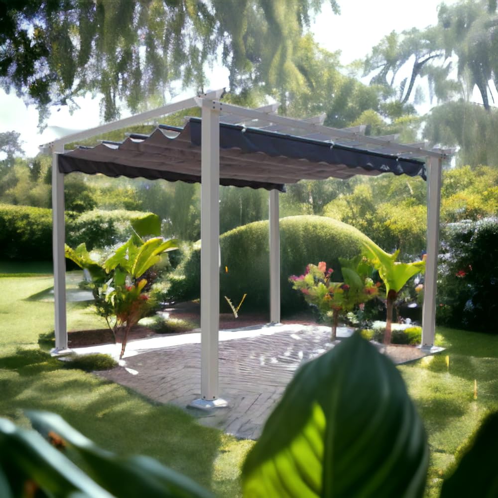 Milo srl Gazebo Gazebi da Giardino 3X4 per Esterno Astoria Grigio Tettoia Pergolato Moderno