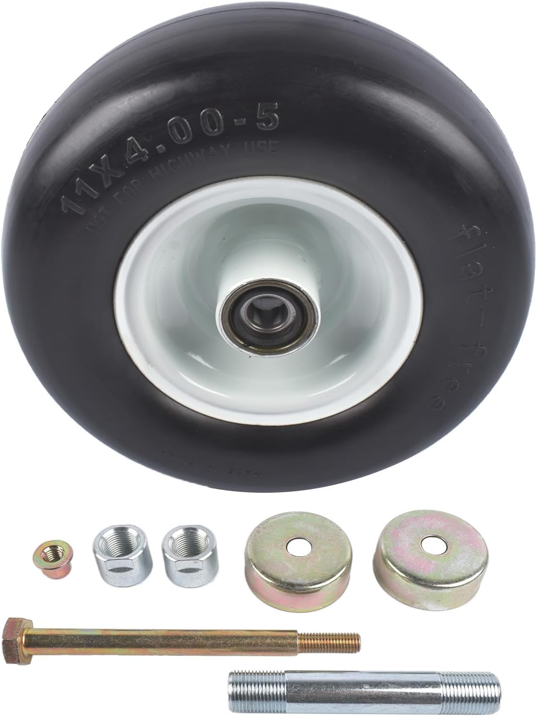11X4.00X5 Wheel Assy Replacement for Exmark 103-9591 Exmark EZ Rider Sulky, 325lbs Load Capacity Rubber Tire No Air Required Tire No Flat Solid Tire, 11X400X5