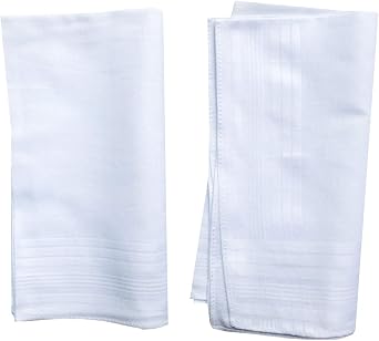 Mens Handkerchiefs 100% Cotton Solid White Hankies Set