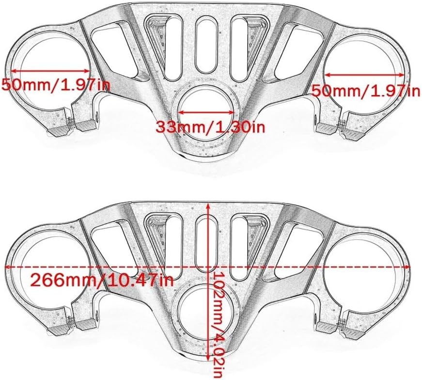 Compatible with RS660 2021 2022 2023 Front Fork Triple Tree Bridge Upper Clamp Motorcycle Accessories(Model 2)
