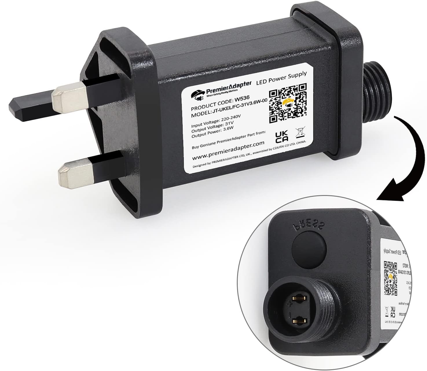 Cubeplug Power Supply Transformer for CZJUTAI JTEL/FC31V3.6W /1.35W Fairy Christmas Light,8