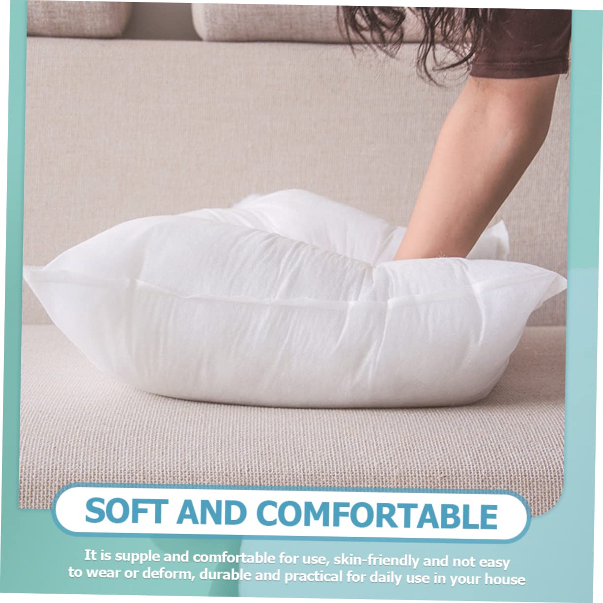 Cabilock 2 Piezas núcleo de Almohada decoración Blanca sofá Almohada Decoracion Coche Almohadas para el sofá Relleno de Almohada Alta Elasticidad almohadón Cojín de Almohada Núcleo de cojín