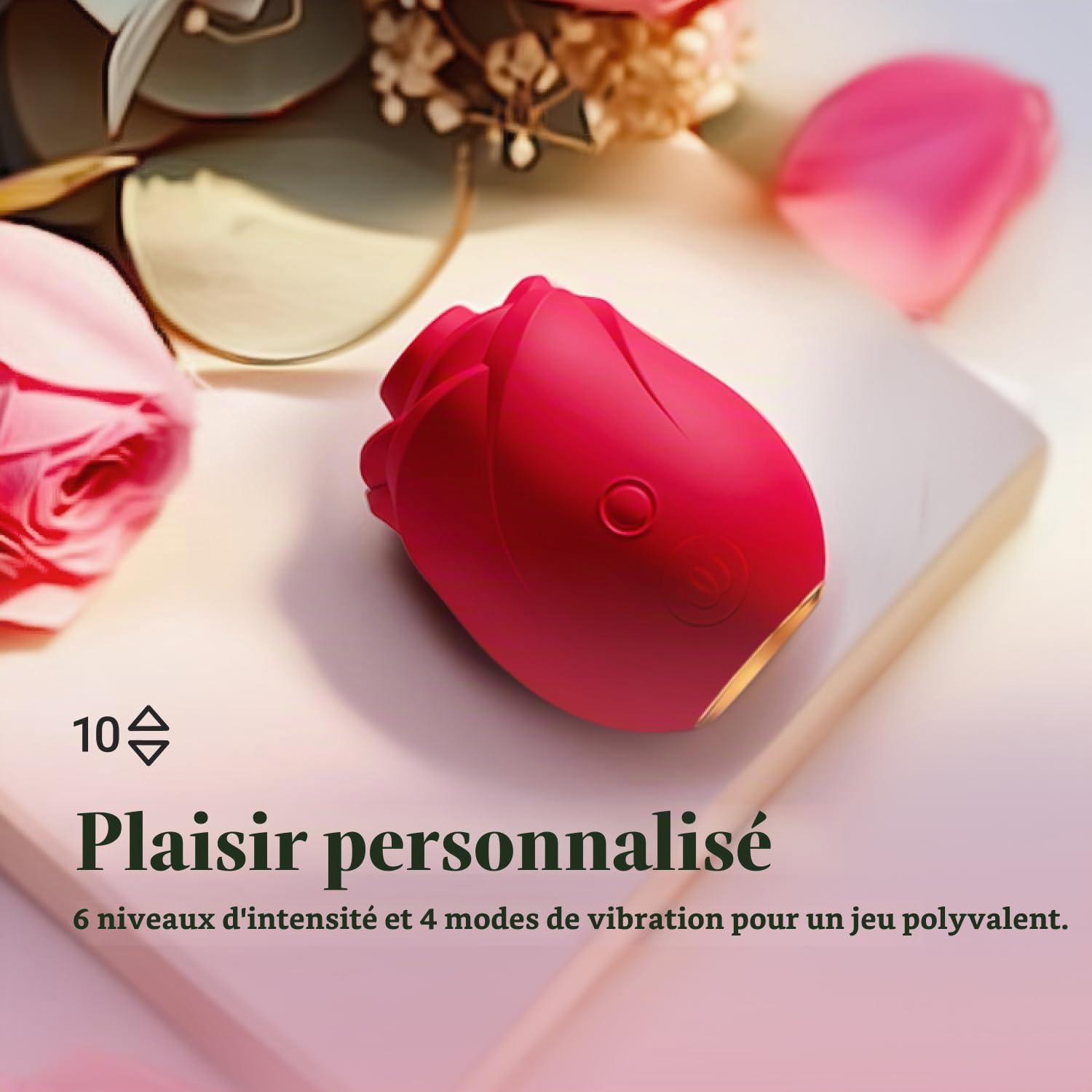 Womanizer Rose Stimulateur clitoridien Vibromasseur ondes pulsées Sextoy | Technologie Pleasure Air, 6 niveaux d’intensité, étanche, moteur puissant, design original
