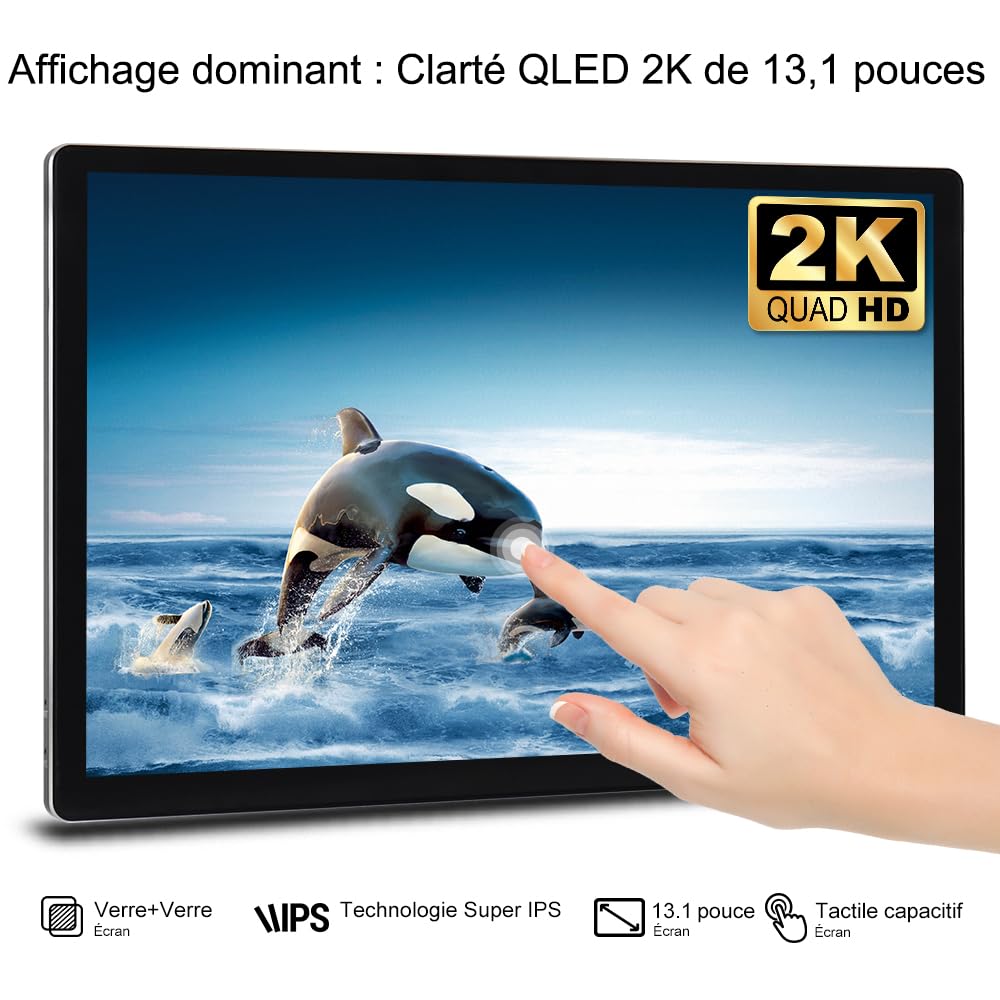 Autoradio pour Fiat Ducato/Peugeot Boxer/Citroën Jumper 2007-2023 | Ecran 13,1 Pouces QLED 2K, 8 cœurs, Android 15, 4+64GB, CarPlay Android Auto sans fil, 4G + Wi-Fi, Bluetooth 5.0, GPS
