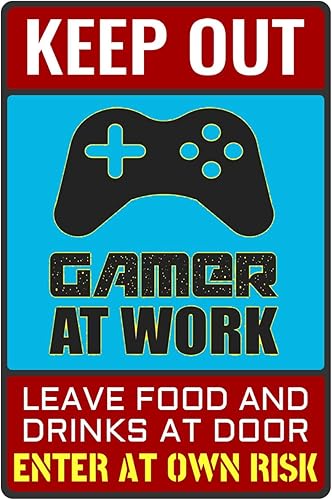 Cartel de «Keep Out Gamer at Work», póster genial para decoración de sala de juegos y configuración de habitación de niños, para adolescentes de 12