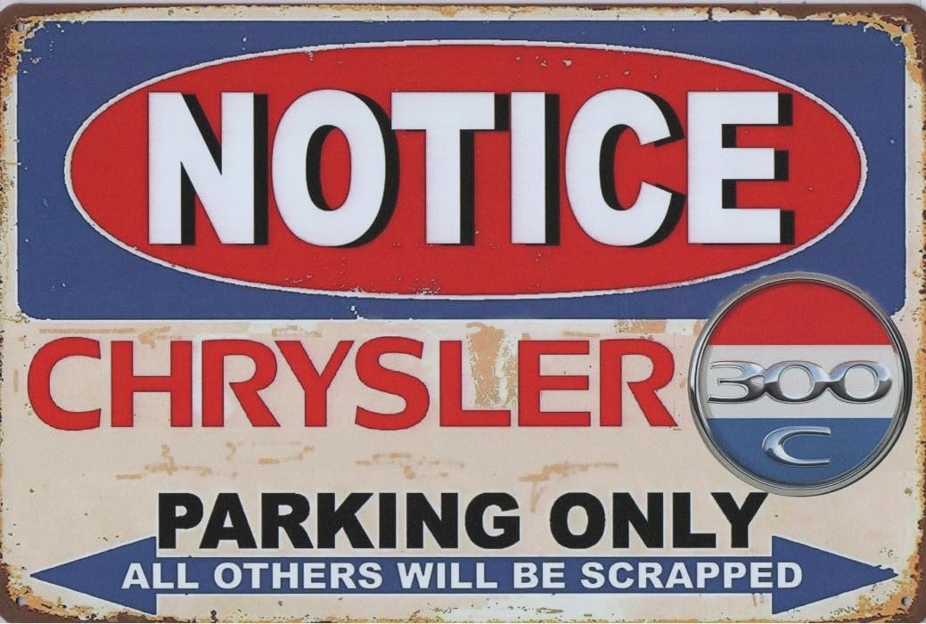 tabliczka informacyjna chrysler 300c parking only 30x20cm tole