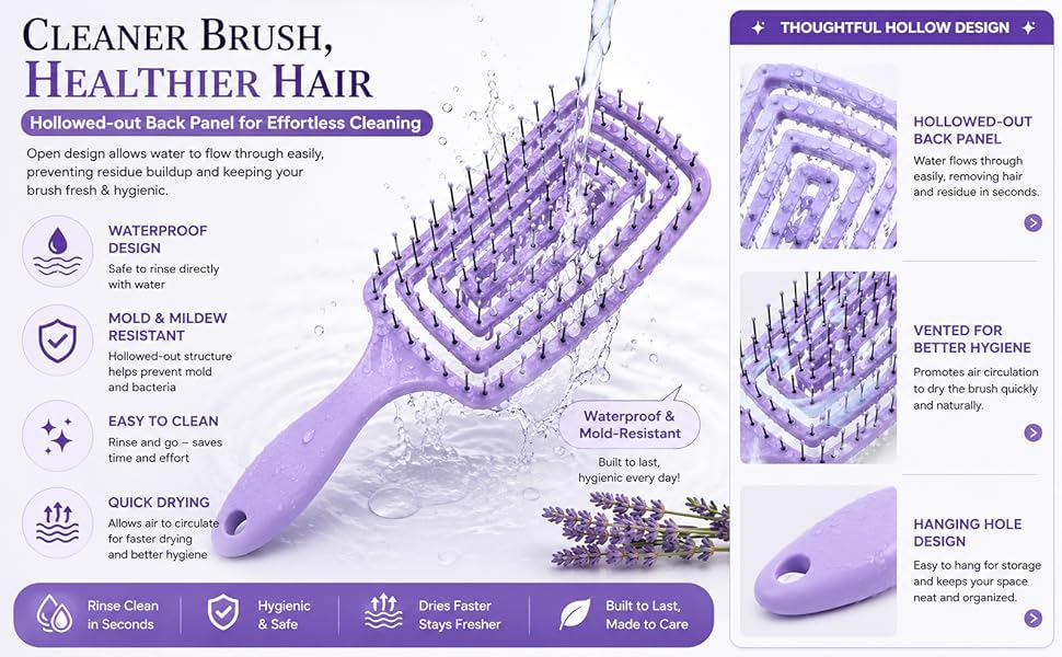 Image of Premium 3D Detangling Hair Brush for Women & Men- Anti Hair Fall Comb for Curly, Wavy & Straight Hair | Hair Straightening Brush, Wet & Dry Styling Brush | Scalp Massager, Frizz Control & Tangle Free Grooming Brush
