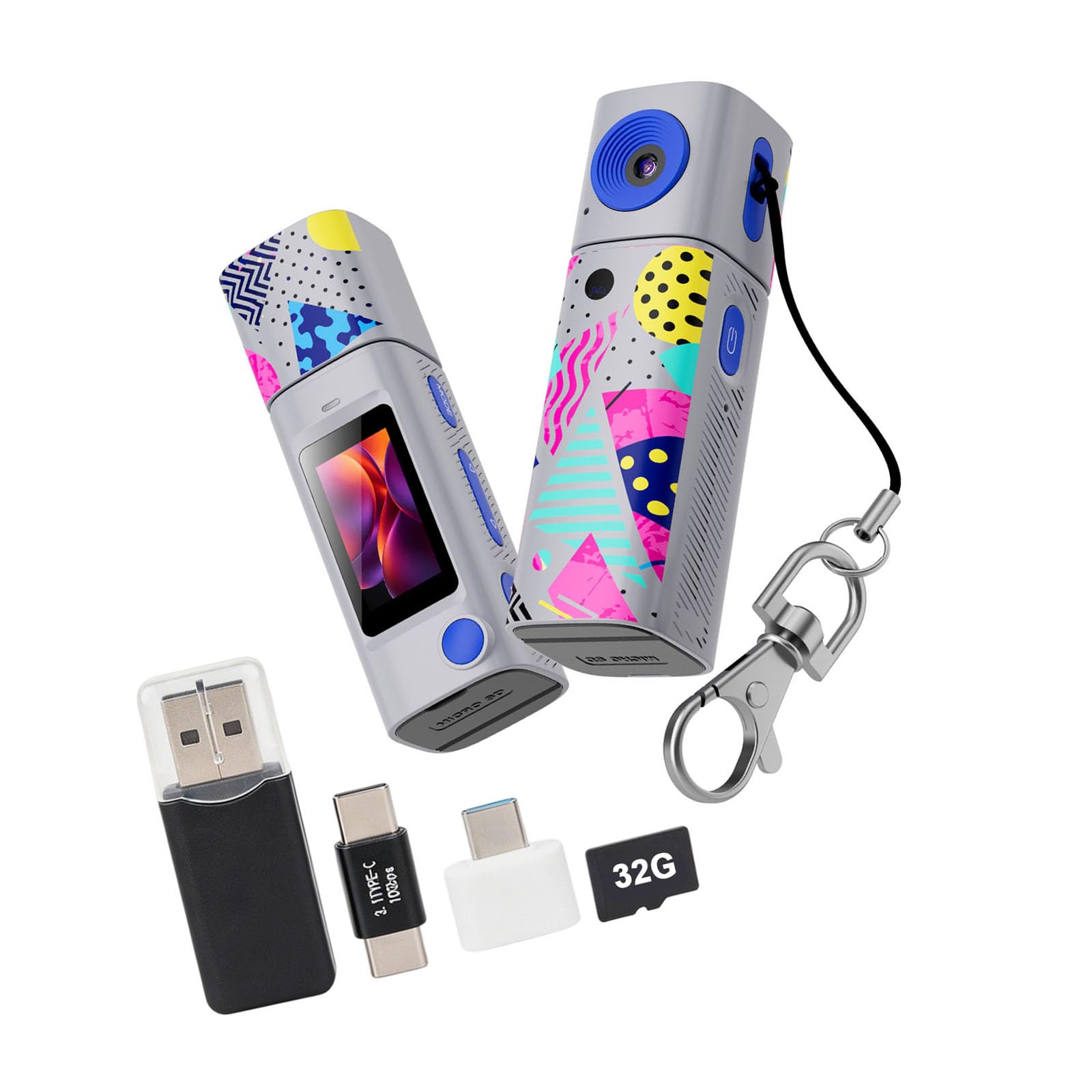 Videocamera 2K con lente rotante e schermo di riproduzione rapida per foto creative fotocamera digitale per bambini