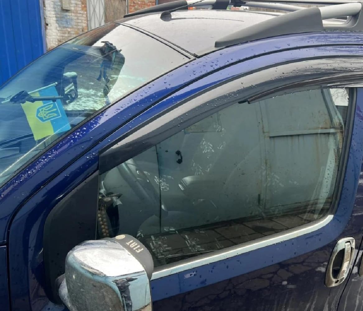 Deflecteur Vitre Voitur Déflecteurs pour Auto Déflecteurs de Vent Déflecteur d'air Déflecteur de Pluie Compatible avec Citroën Nemo 2007-2024 Fenêtre Collables Aérodynamique 2 pièces Montage Externe