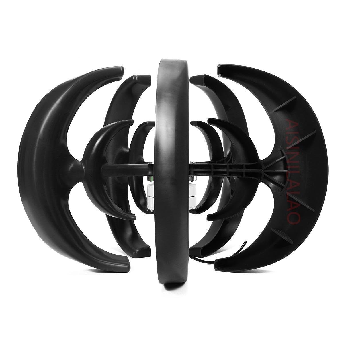 3000W Noiseless Vertical Wind Turbine Generator Kit, 12V 24V Lantern Wind Turbine with MPPT Charge Controller Suitable for Outdoor Street Lights(Black)