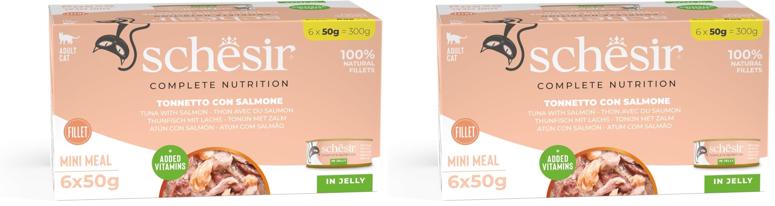 Schesir Yetişkin Kedi Konservesi Somonlu 50 g x 6 Adet (2 paketi)