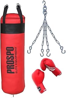 Prospo Punching Bag, Boxing Bag (36inch) Filled with Super Strong Hanging Chain and Glove (12oz) Boxing Kit for Unisex Hea...