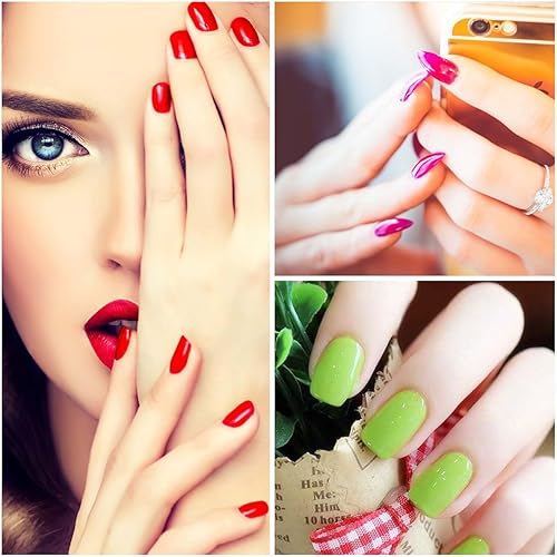 Miniatura 5 de SILPECWEE 16 hojas de esmalte de uñas de fluorescencia para mujeres, calcomanías autoadhesivas para esmalte de uñas, tiras de esmalte de uñas, tiras