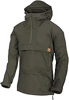 Helikon-Tex Woodsman Anorak Jacket - Durable Flame-Retardant DuraCanvas, Breathable StormStretch for Bushcraft Camping Black
