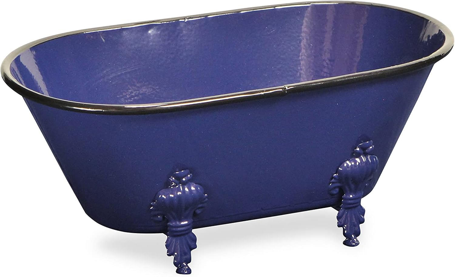 Cheung's Lavande Metal Fleur-de-Lis Tub Decor - Large - Navy Blue
