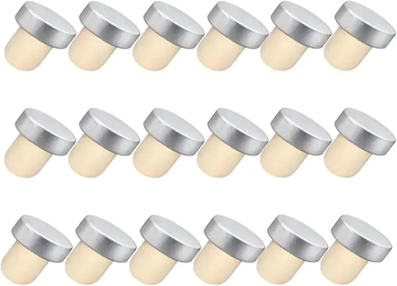 Silicone Wine Stoppers, T-Shaped Stoppers 20pcs T-shaped Stopper Cork Wine Bottle Reusable Rubber Sealing Beer Bottles For Diy Craft(Silver)