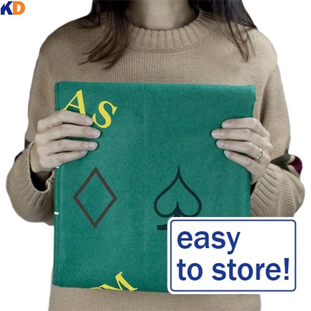 WMX Casino Tabletop Felt Mat 36 x 72 Inch Layout for Poker Games (Green Texas Hold'em) 3
