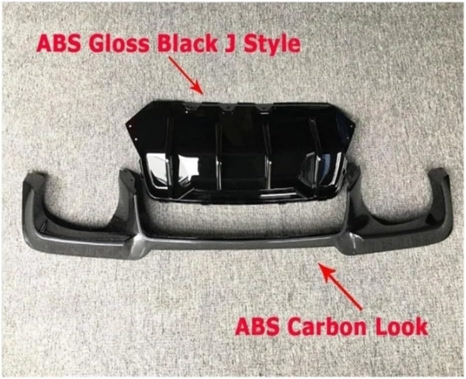 LINGYUE Carbon Fiber Look Rear Bumper Lip Diffuser Car Accessories Compatible for BMW 5 Series F10 M Sport M5 2011 2012 2013 2014 2015 2016 Rear Bumper Protector(Gloss Carbon M Style)
