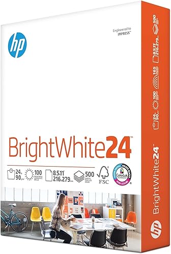 Miniatura 1 de HP 203000C 2500 hojas de papel de impresión color blanco brillante para impresora de chorro de tinta de 24 lb 8 x 11 x 11 brillo 97 caja de 5 resmas