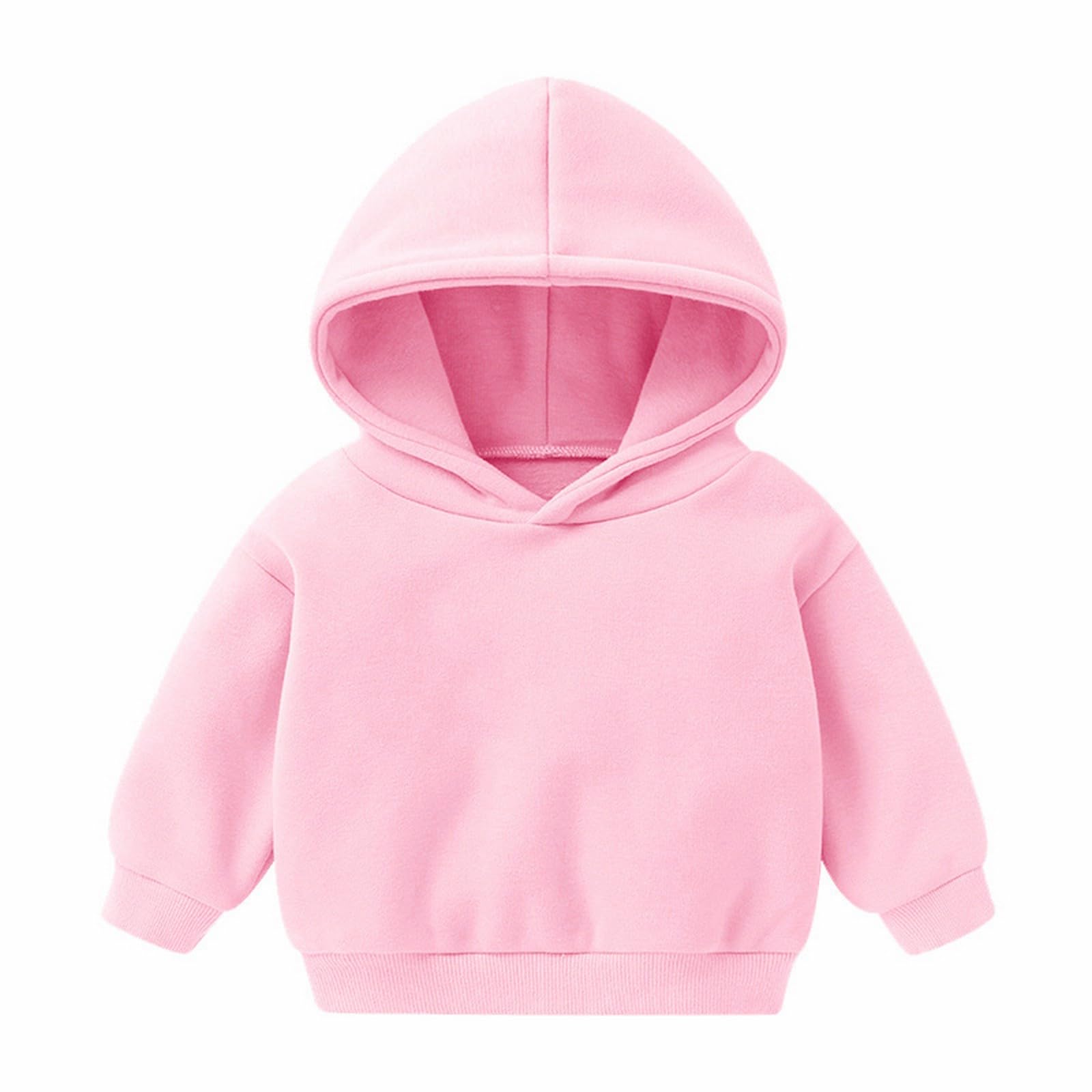Toddler Infant Solid Color Hoodie Baby Casual Winter Warm Soft Cute Sweater Unisex Hooded Pullover (Pink, 3-4 Years)