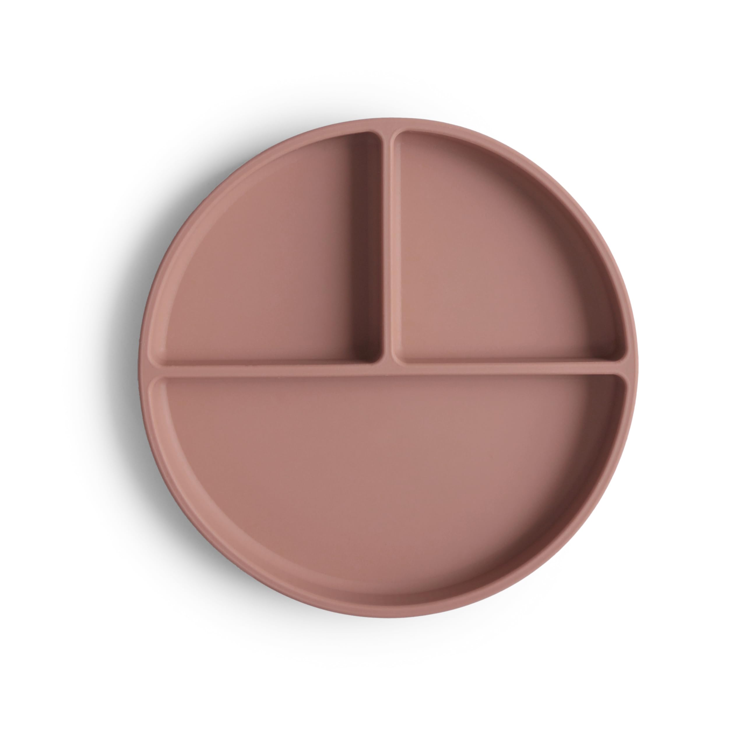 Mushie Silicone Suction Plate | Non-Slip Divided Plate for Babies & Toddlers | Food Grade Silicone | Dishwasher & Microwave Safe | Cloudy Mauve