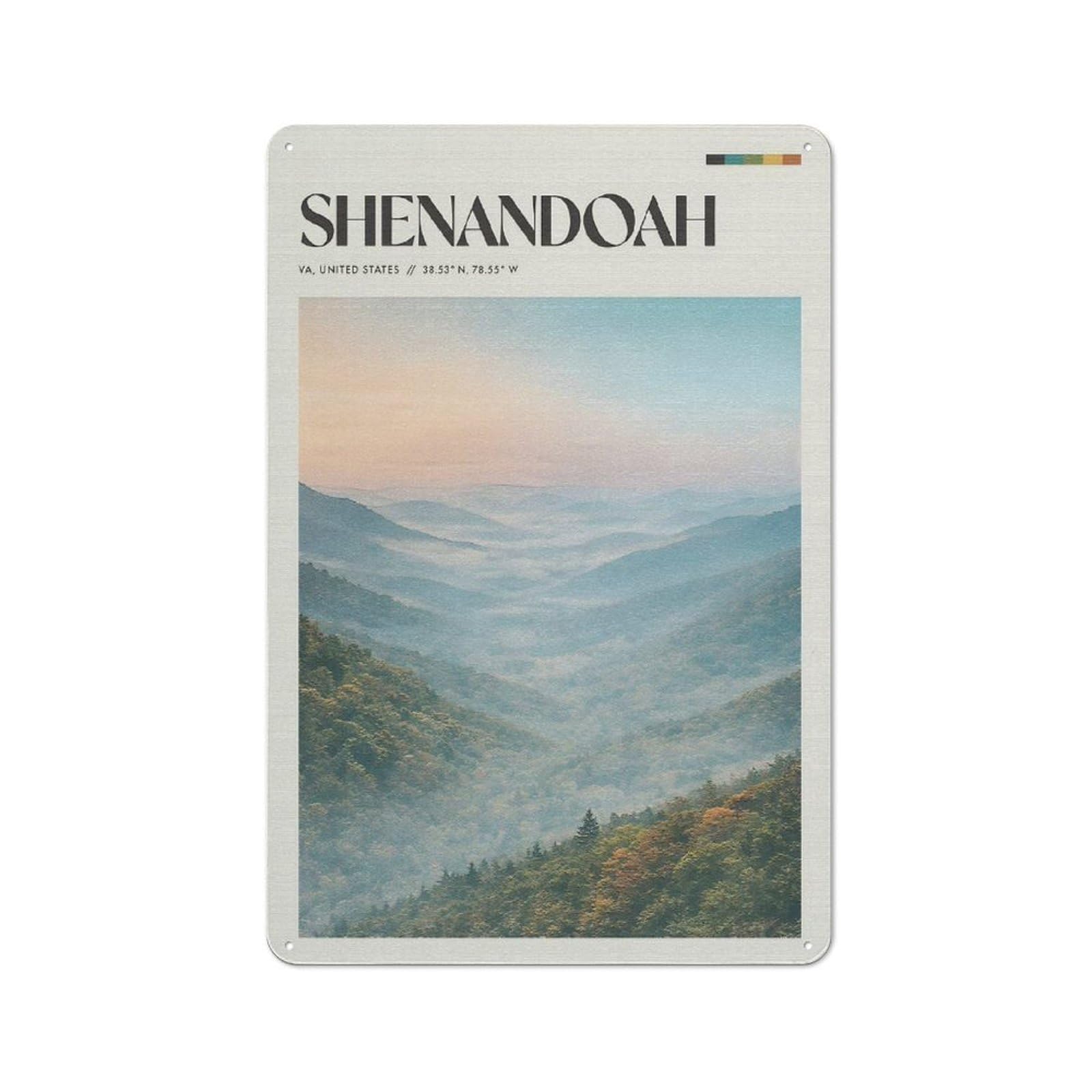 Cosy Shenandoah Valley Fog Metal Plaque 30x20cm, Kitchen Wall Decor for Kitchen, Cafe, Pantry Or Dining Room