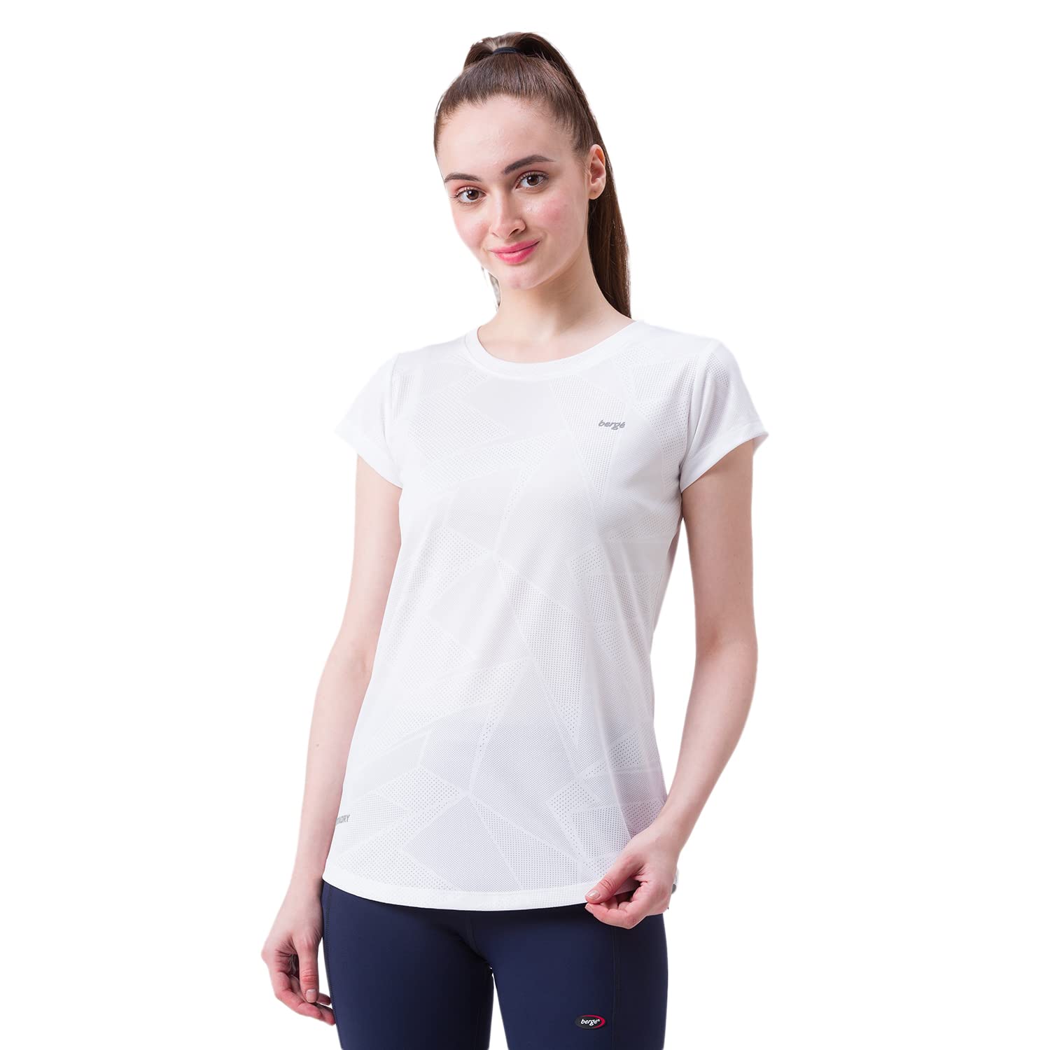 berge' Ladies Polyester Dry Fit Textured Western Shirts & Tshirts for Women, Quick Drying & Breathable Fabric, Gym Wear Tees & Workout Tops|Half Sleeve T-Shirt|Running Tshirts-picture-11