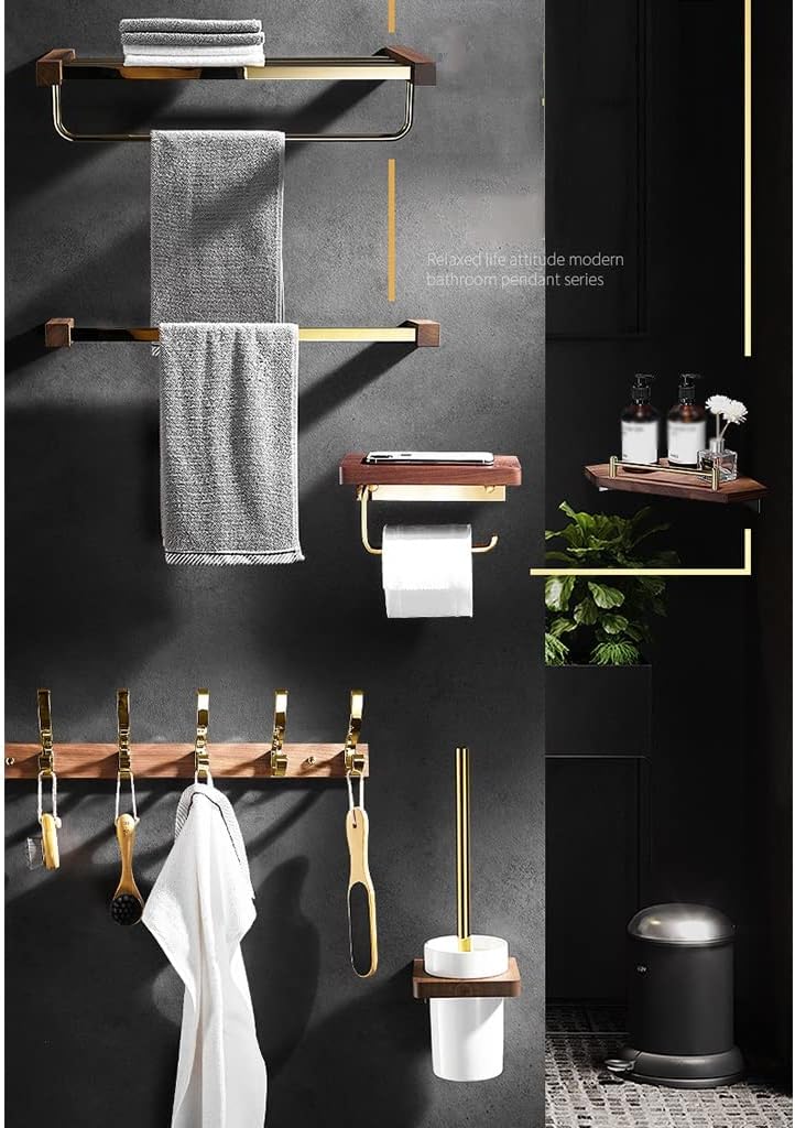 Towel Rails, Bathroom Shelves All Wall Mounted Towel Rack, Toilet Paper, Robe Towel Hooks, Towel Bathroom Accessories/Bath Towel Rack